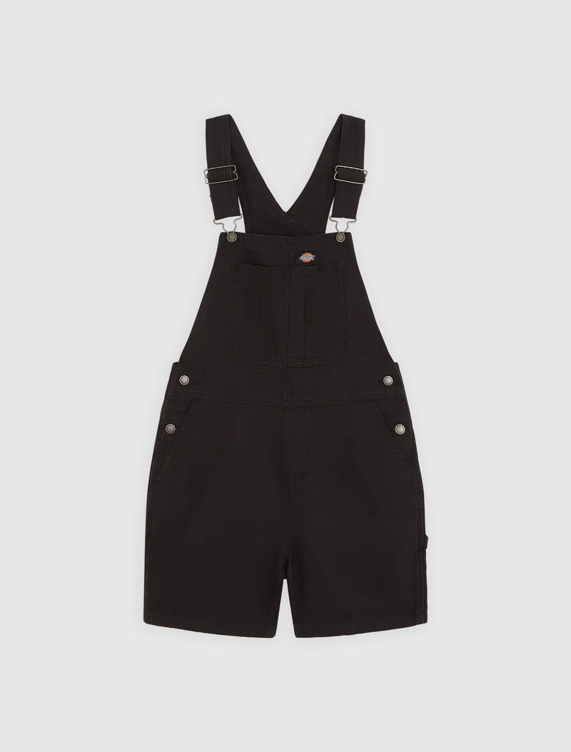 Load image into Gallery viewer, Dickies Women's Lightweight Canvas Short Bib Black DK0A885GBLK
