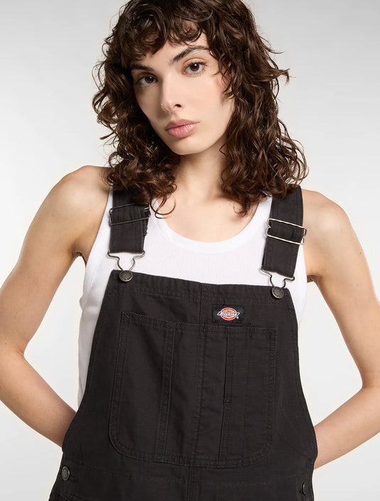 Dickies Women's Lightweight Canvas Short Bib Black DK0A885GBLK