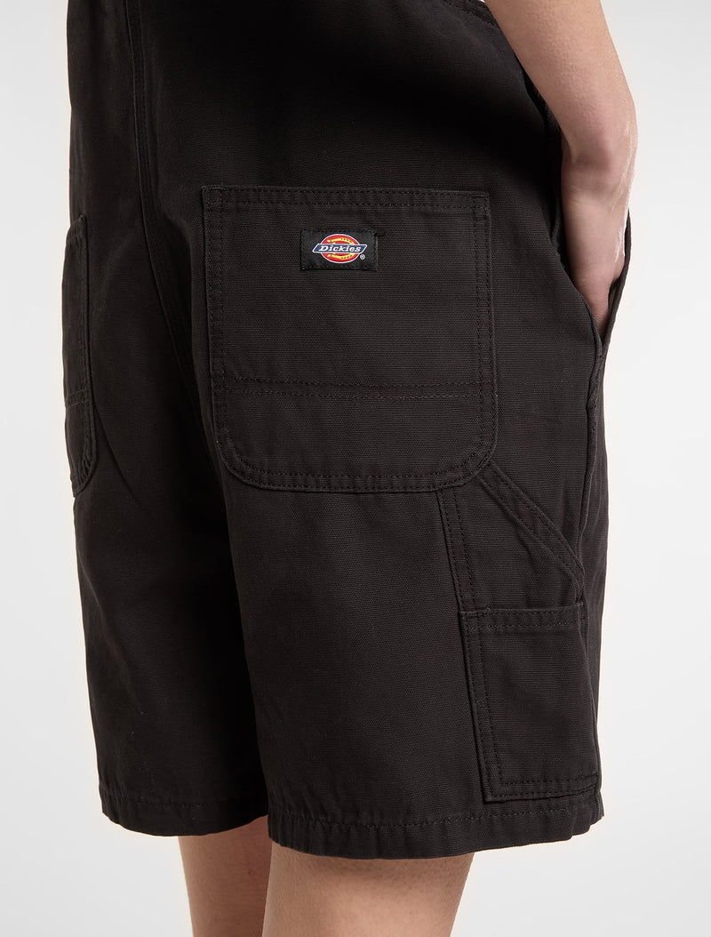 Load image into Gallery viewer, Dickies Women's Lightweight Canvas Short Bib Black DK0A885GBLK
