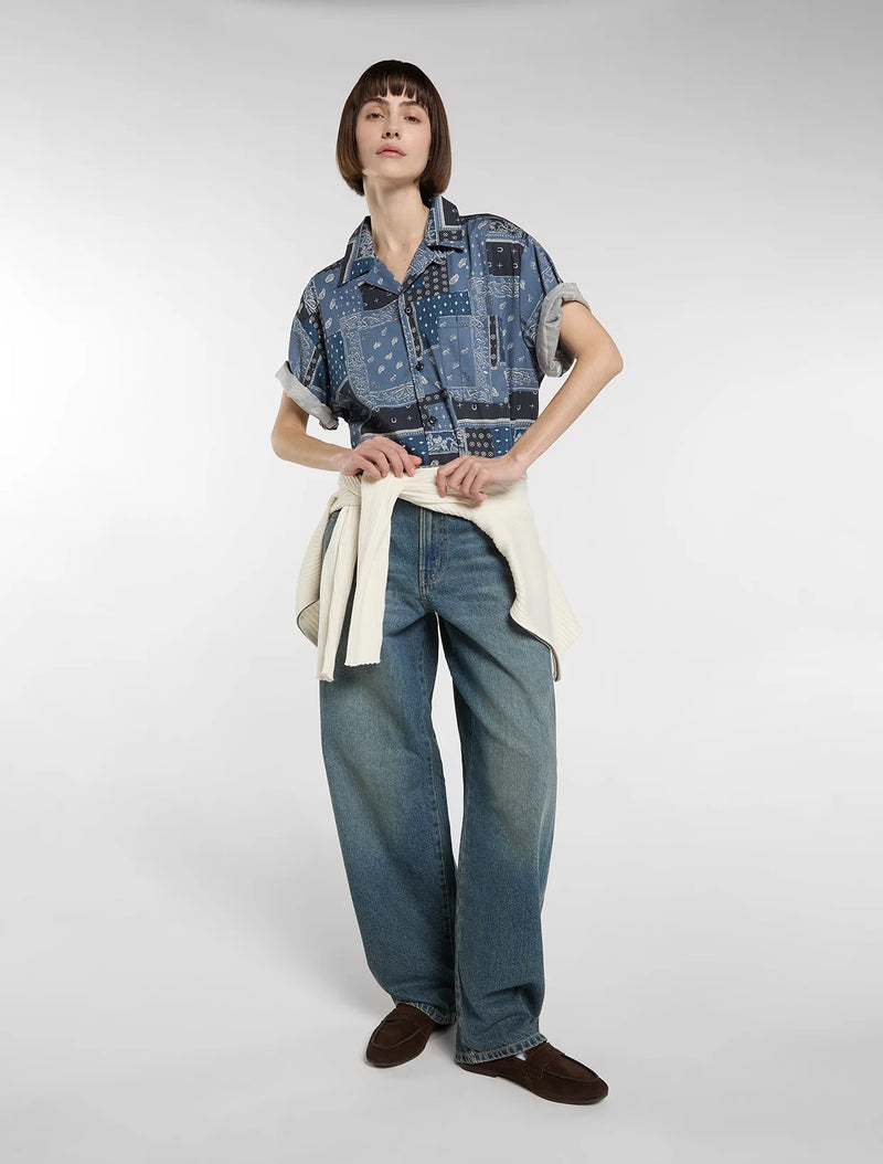 Load image into Gallery viewer, Dickies Women's 957 Loose Tapered Work Jeans Khaki Tinted Blue DK0A885JL231
