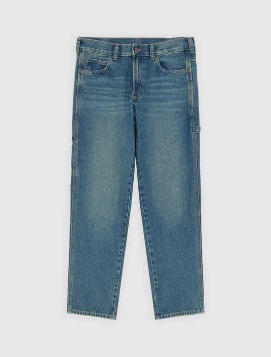 Dickies Women's 957 Loose Tapered Work Jeans Khaki Tinted Blue DK0A885JL231