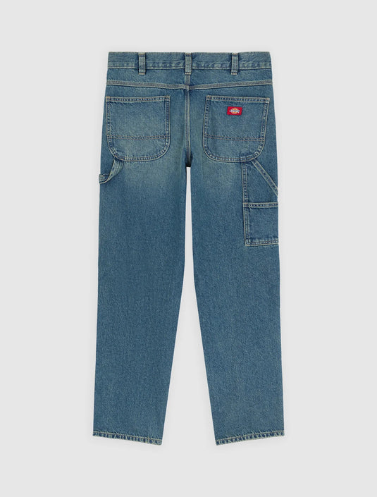 Dickies Women's 957 Loose Tapered Work Jeans Khaki Tinted Blue DK0A885JL231