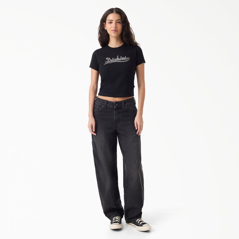 Load image into Gallery viewer, Dickies Women's 957 Loose Tapered Work Pants Faded Black Wash DK0A885JDBX
