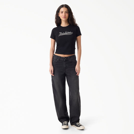 Dickies Women's 957 Loose Tapered Work Pants Faded Black Wash DK0A885JDBX