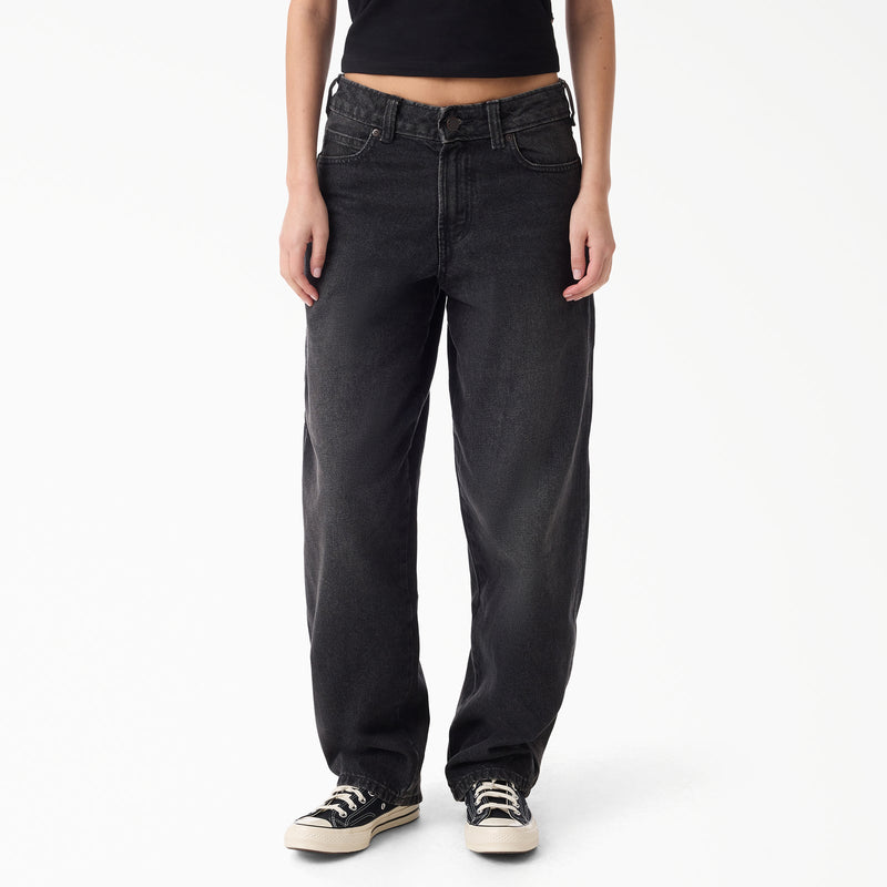 Load image into Gallery viewer, Dickies Women's 957 Loose Tapered Work Pants Faded Black Wash DK0A885JDBX
