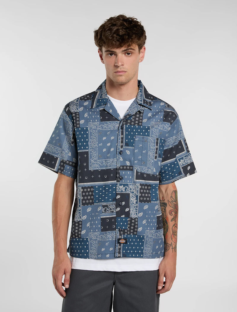 Load image into Gallery viewer, Dickies Men's Glandorf Short Sleeve Shirt Dynamic Blue DK0A889T0DN
