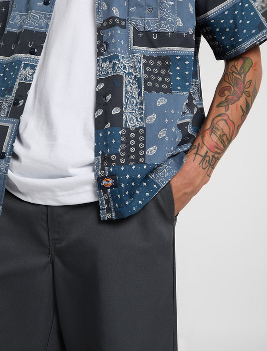 Dickies Men's Glandorf Short Sleeve Shirt Dynamic Blue DK0A889T0DN