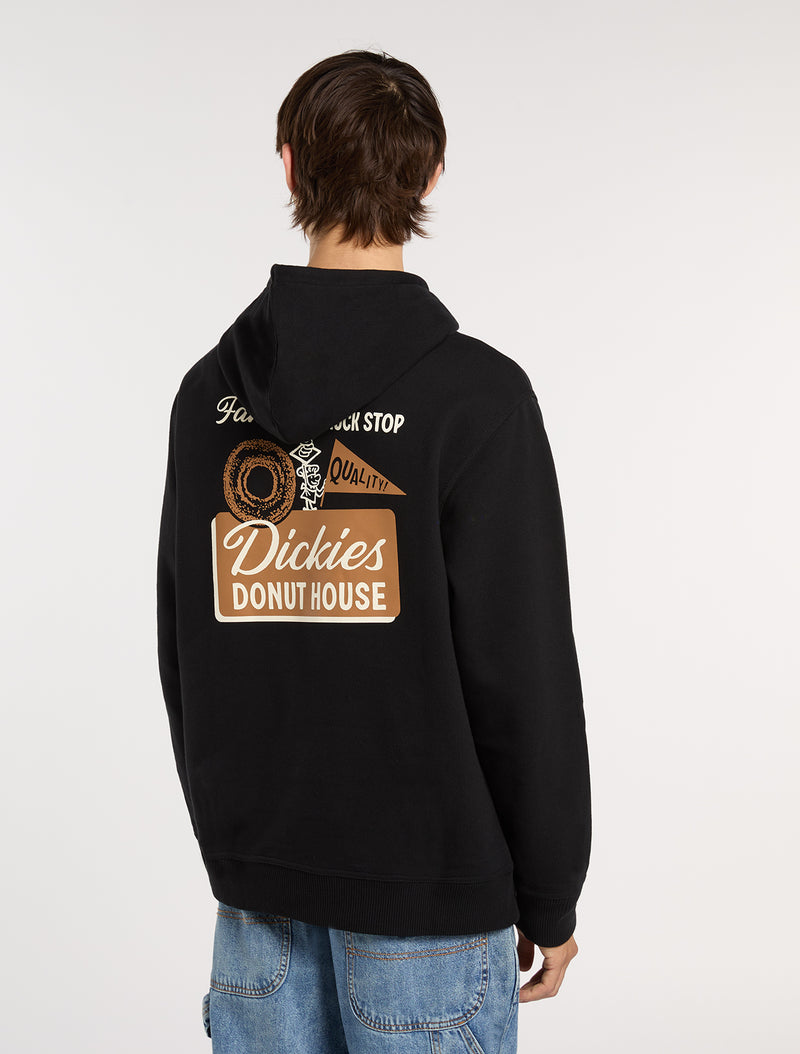 Load image into Gallery viewer, Dickies Men&#39;s Donut House Pullover Hoodie Black DK0A88ATBLK
