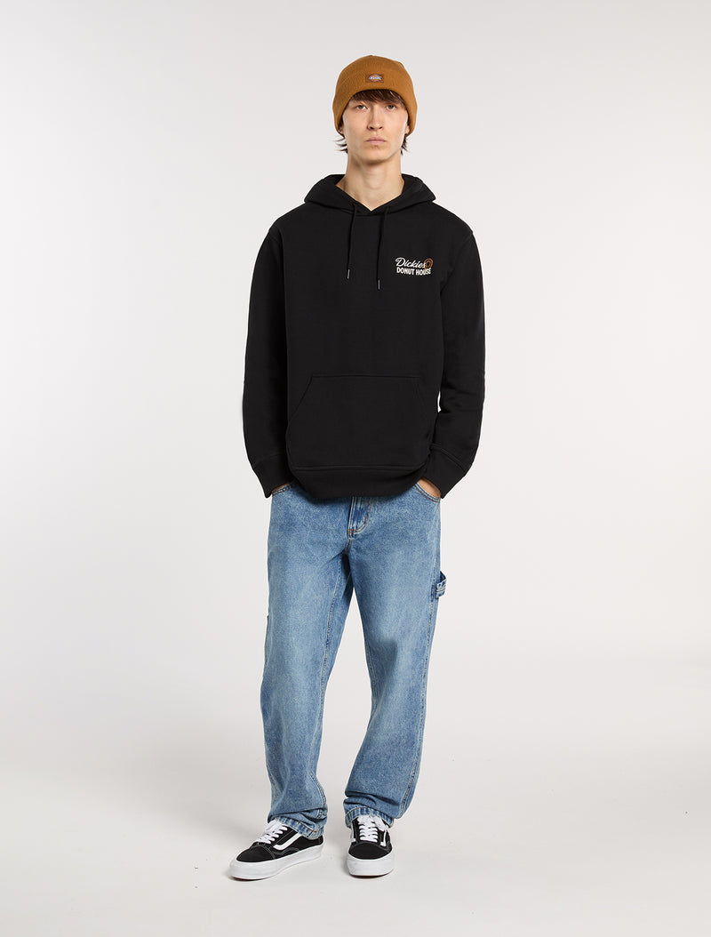 Load image into Gallery viewer, Dickies Men&#39;s Donut House Pullover Hoodie Black DK0A88ATBLK
