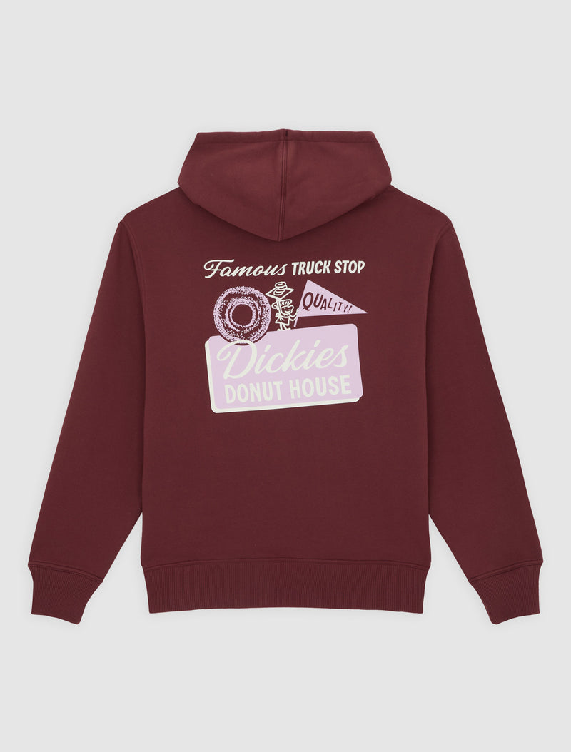 Load image into Gallery viewer, Dickies Men&#39;s Donut House Pullover Hoodie Burgundy DK0A88ATL16
