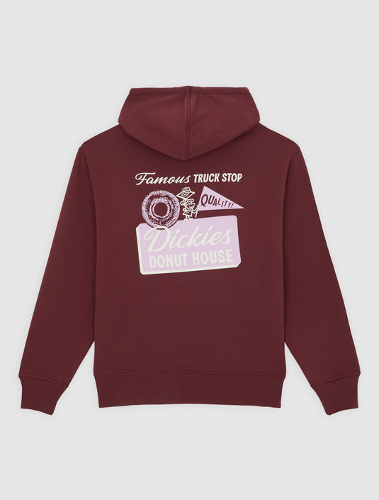 Dickies Men's Donut House Pullover Hoodie Burgundy DK0A88ATL16