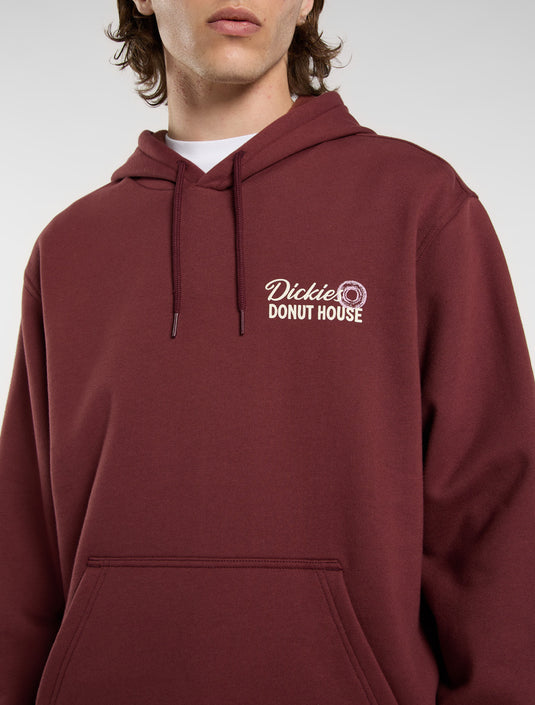 Dickies Men's Donut House Pullover Hoodie Burgundy DK0A88ATL16