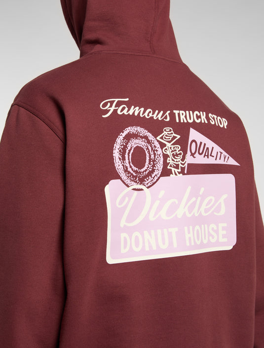 Dickies Men's Donut House Pullover Hoodie Burgundy DK0A88ATL16