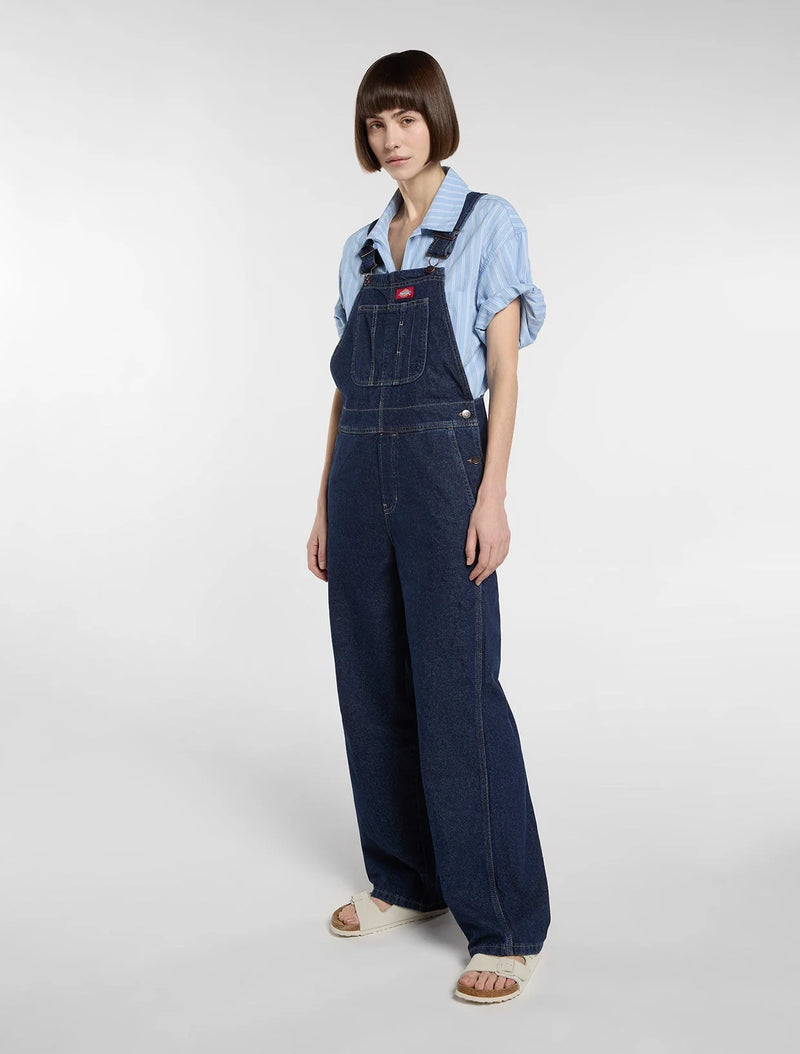 Load image into Gallery viewer, Dickies Women's Loose denim dungarees Dark Indigo DK0A88EC0DD1

