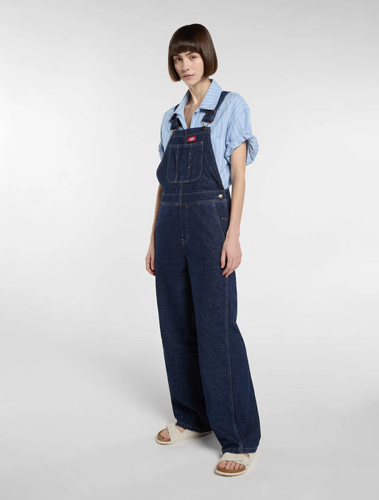 Dickies Women's Loose denim dungarees Dark Indigo DK0A88EC0DD1