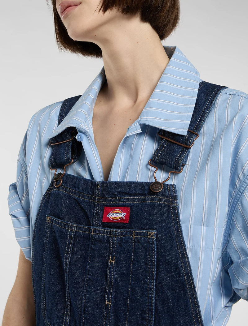 Load image into Gallery viewer, Dickies Women's Loose denim dungarees Dark Indigo DK0A88EC0DD1
