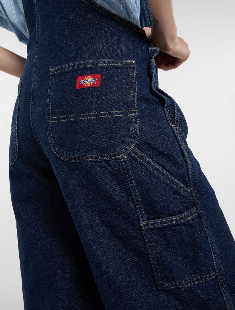 Load image into Gallery viewer, Dickies Women's Loose denim dungarees Dark Indigo DK0A88EC0DD1
