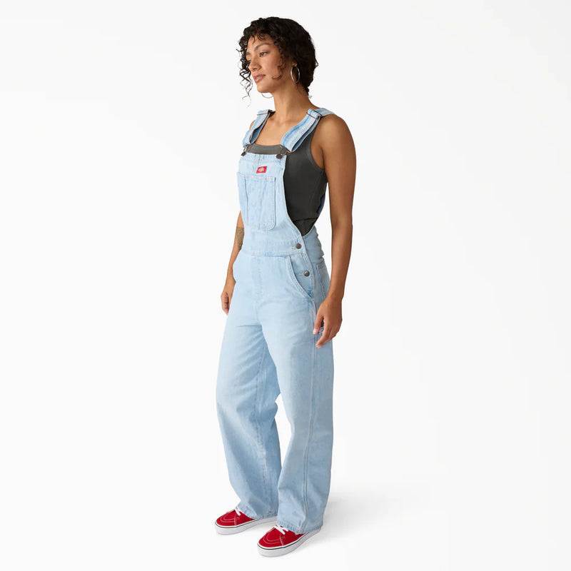 Load image into Gallery viewer, Dickies Women's Loose Denim Bib Fog Blue DK0A88EC0FE
