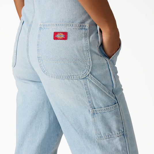 Dickies Women's Loose Denim Bib Fog Blue DK0A88EC0FE
