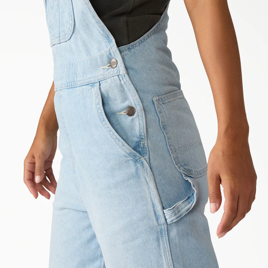 Dickies Women's Loose Denim Bib Fog Blue DK0A88EC0FE