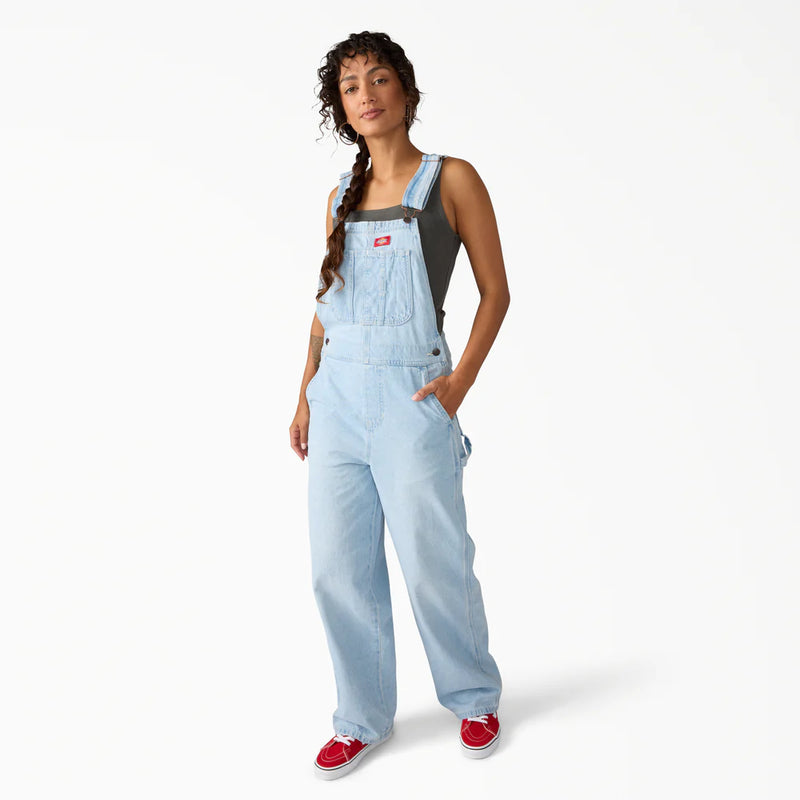 Load image into Gallery viewer, Dickies Women's Loose Denim Bib Fog Blue DK0A88EC0FE
