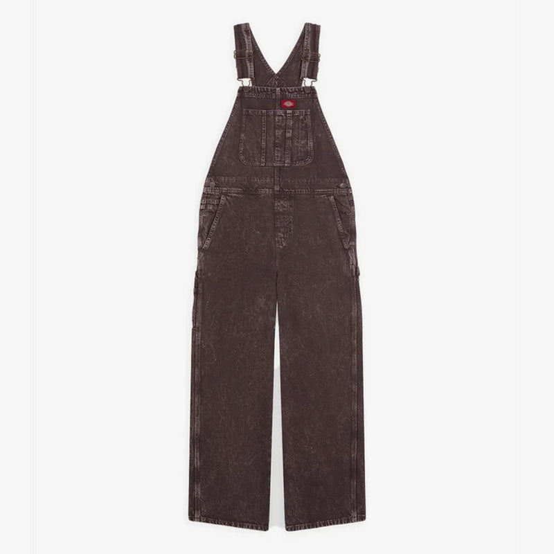 Load image into Gallery viewer, Dickies Women's Classic Denim Bib Dark Brown DK0A88ECL79
