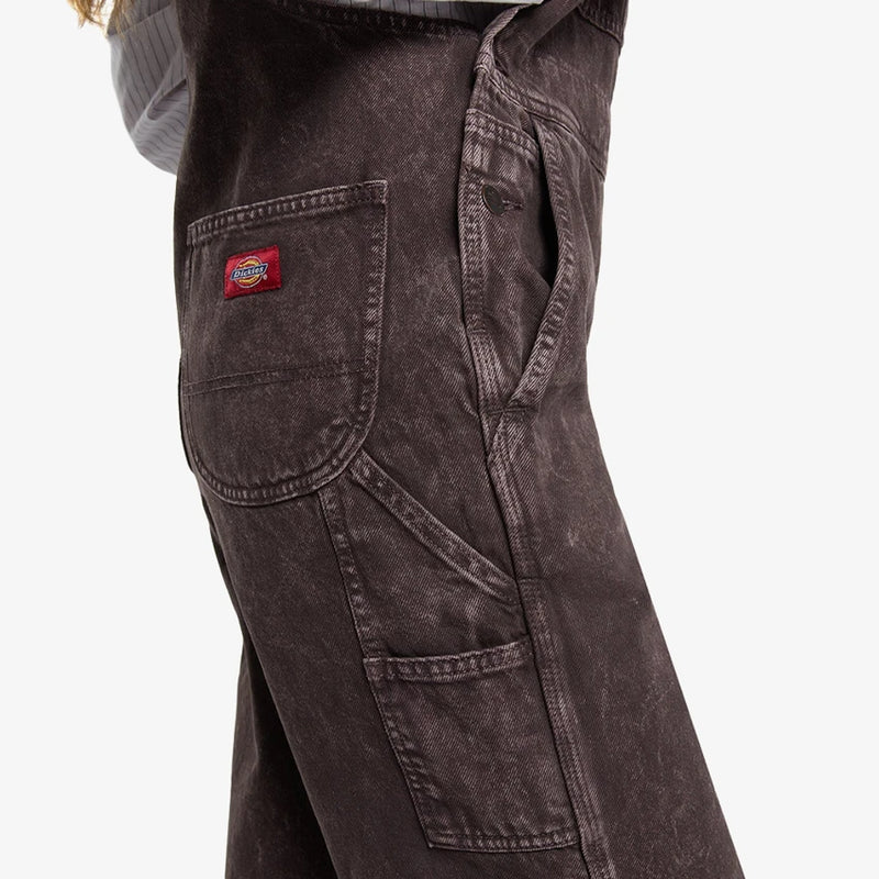 Load image into Gallery viewer, Dickies Women's Classic Denim Bib Dark Brown DK0A88ECL79
