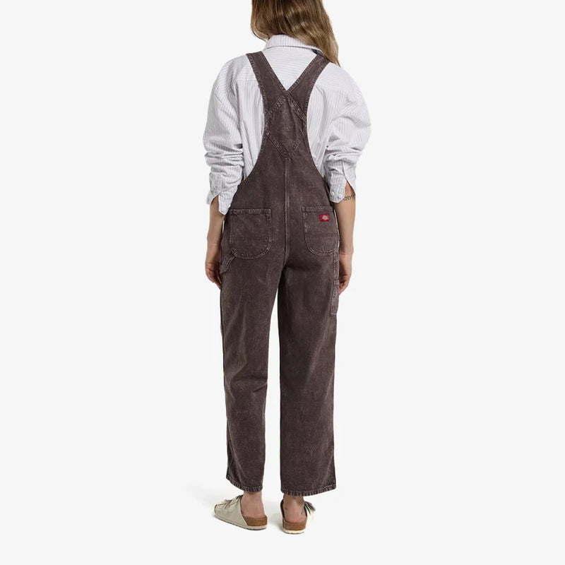 Load image into Gallery viewer, Dickies Women's Classic Denim Bib Dark Brown DK0A88ECL79

