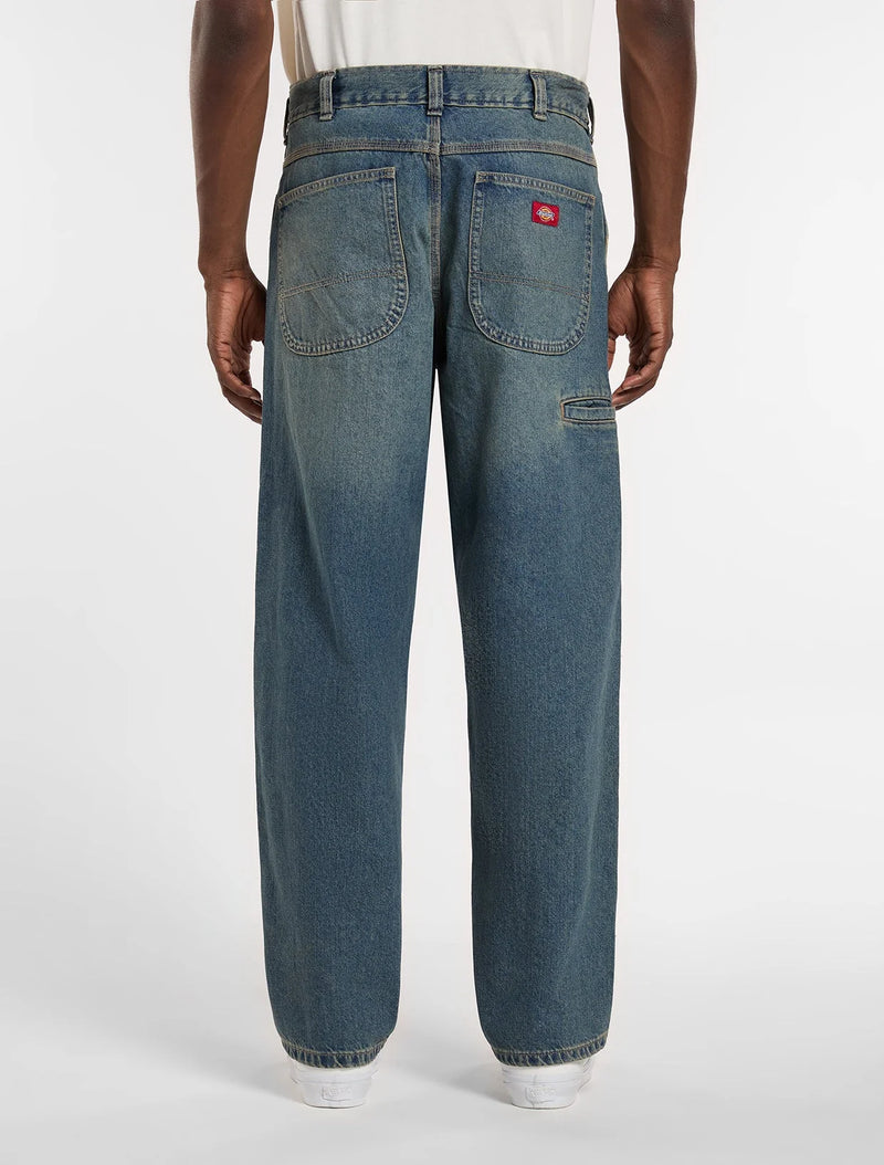 Load image into Gallery viewer, Dickies Men's 958 Baggy Tapered Work Jeans Khaki Tinted Blue DK0A88EDCLB

