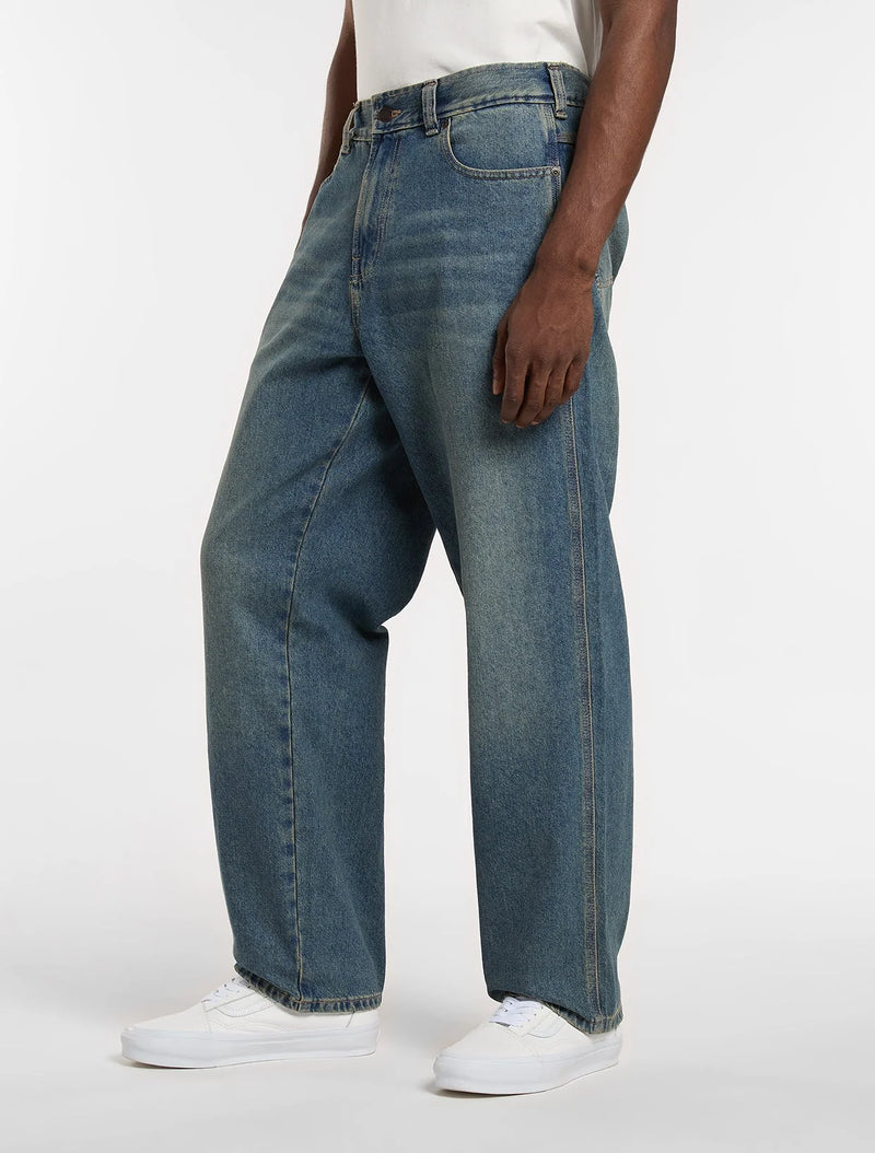 Load image into Gallery viewer, Dickies Men's 958 Baggy Tapered Work Jeans Khaki Tinted Blue DK0A88EDCLB

