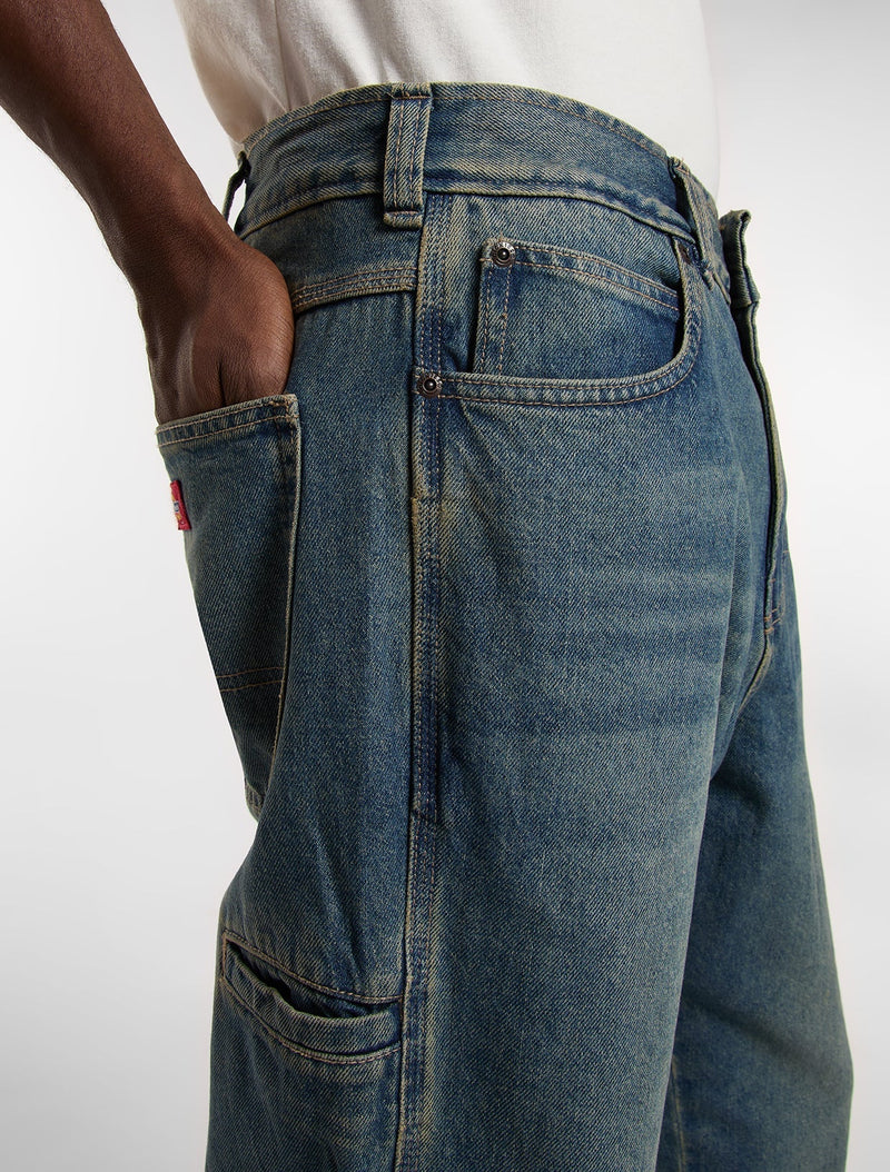 Load image into Gallery viewer, Dickies Men's 958 Baggy Tapered Work Jeans Khaki Tinted Blue DK0A88EDCLB
