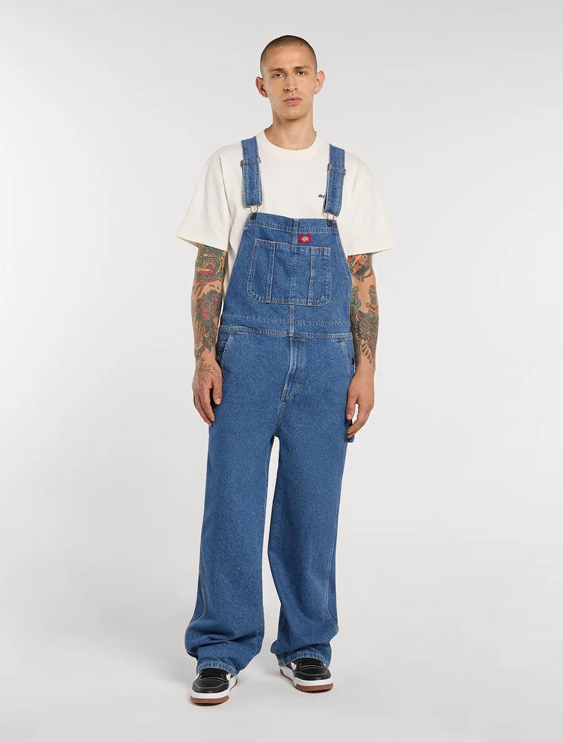 Load image into Gallery viewer, Dickies Men's Loose Denim Bib Classic Blue DK0A88EECLB
