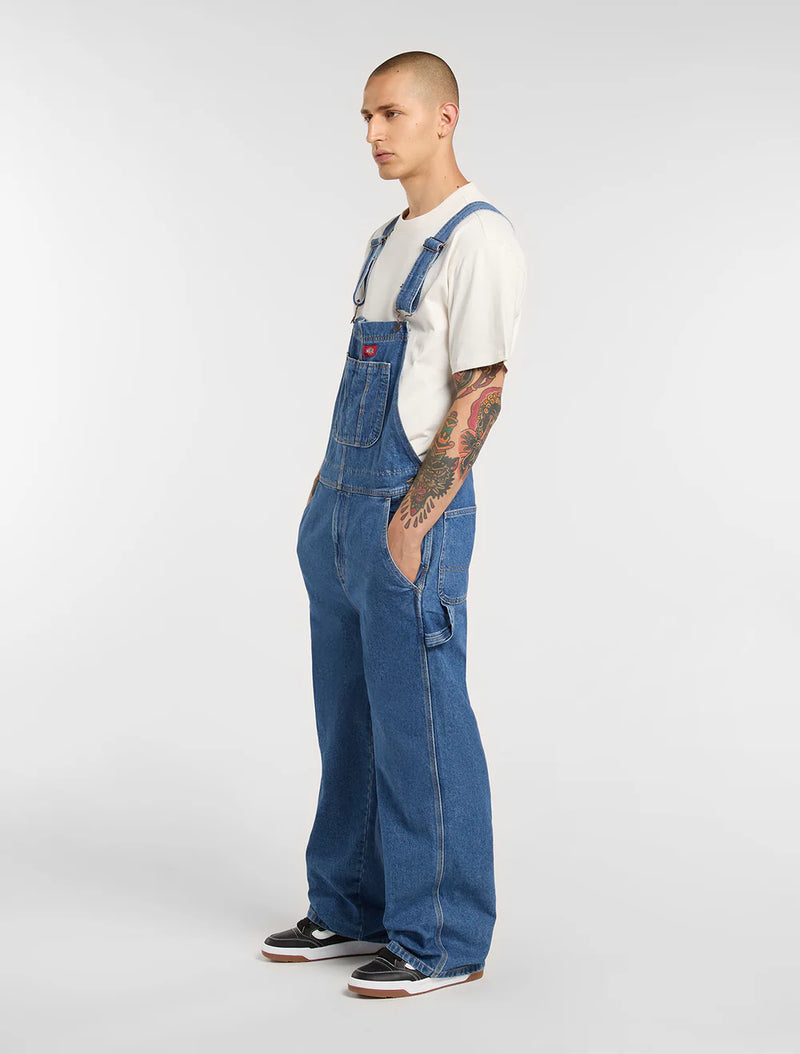 Load image into Gallery viewer, Dickies Men's Loose Denim Bib Classic Blue DK0A88EECLB
