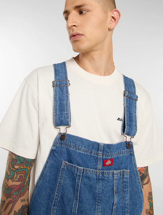 Dickies Men's Loose Denim Bib Classic Blue DK0A88EECLB