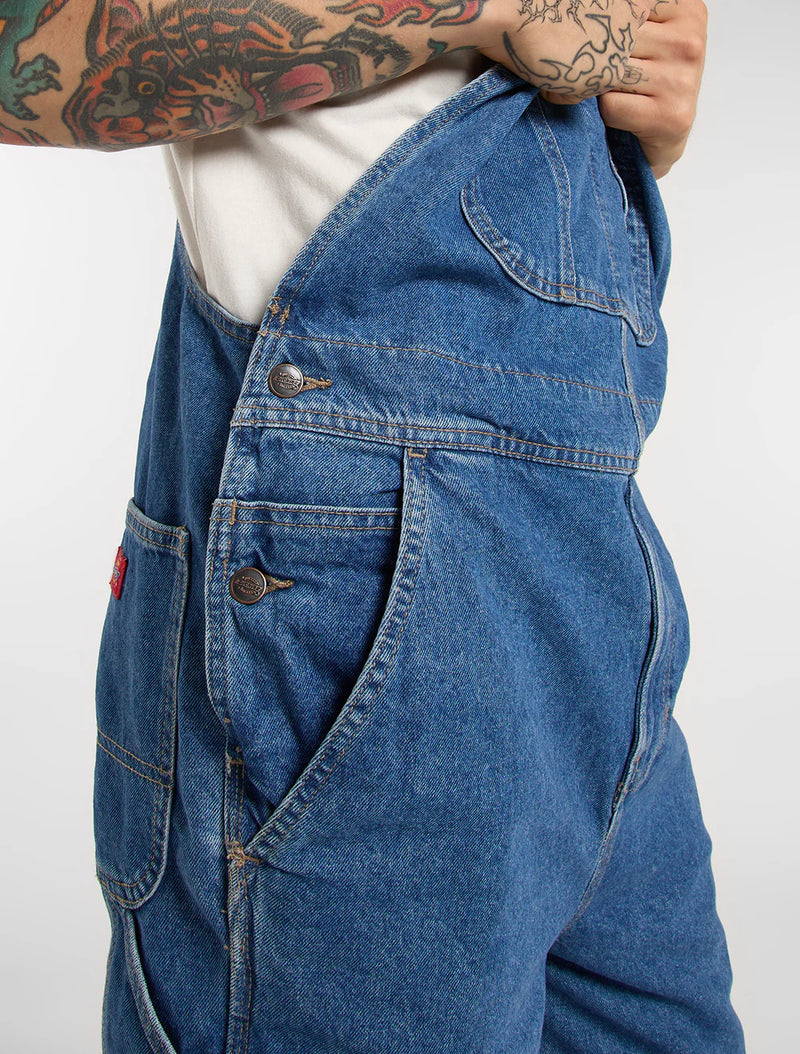 Load image into Gallery viewer, Dickies Men's Loose Denim Bib Classic Blue DK0A88EECLB
