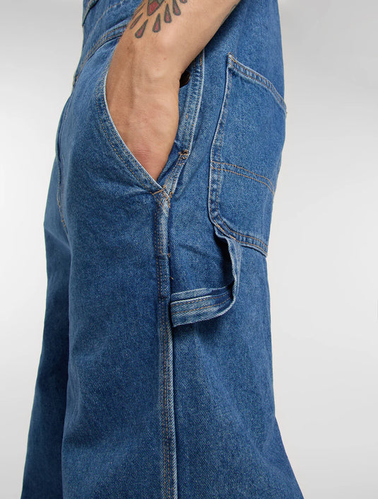 Dickies Men's Loose Denim Bib Classic Blue DK0A88EECLB