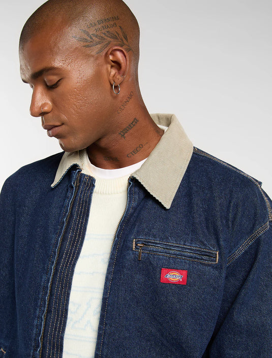 Dickies Men's Denim Painter Jacket Dark Indigo DK0A88EG0DD