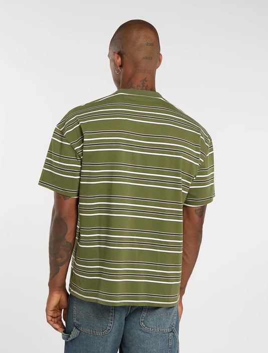 Dickies Men's East Liberty Stripe Midweight T-shirt Cypress DK0A88GFK72
