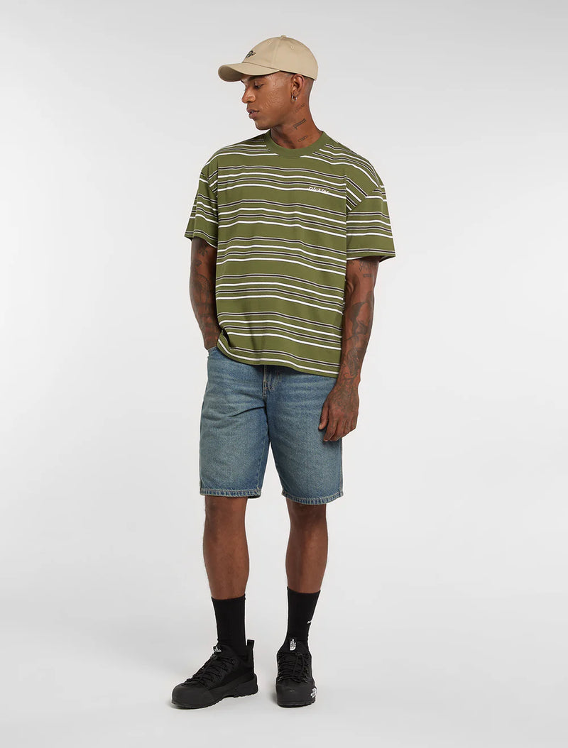 Load image into Gallery viewer, Dickies Men's East Liberty Stripe Midweight T-shirt Cypress DK0A88GFK72
