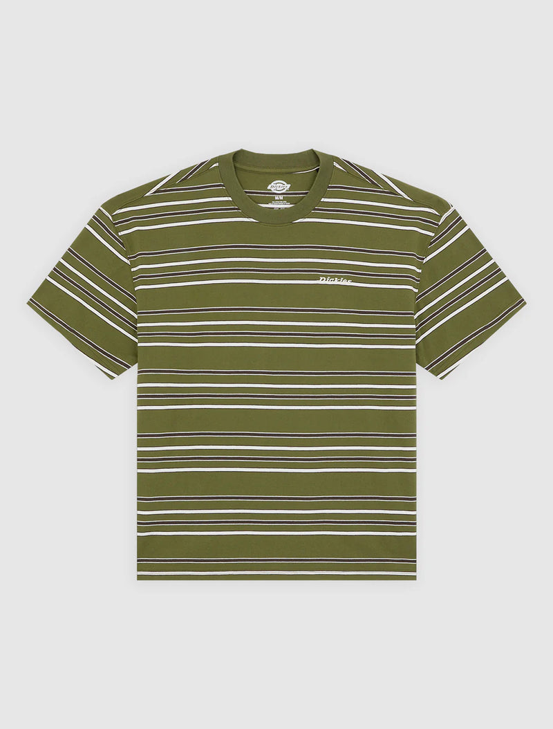 Load image into Gallery viewer, Dickies Men's East Liberty Stripe Midweight T-shirt Cypress DK0A88GFK72
