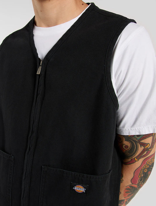 Dickies Men's Canvas Summer Vest Black DK0A88GPBLK