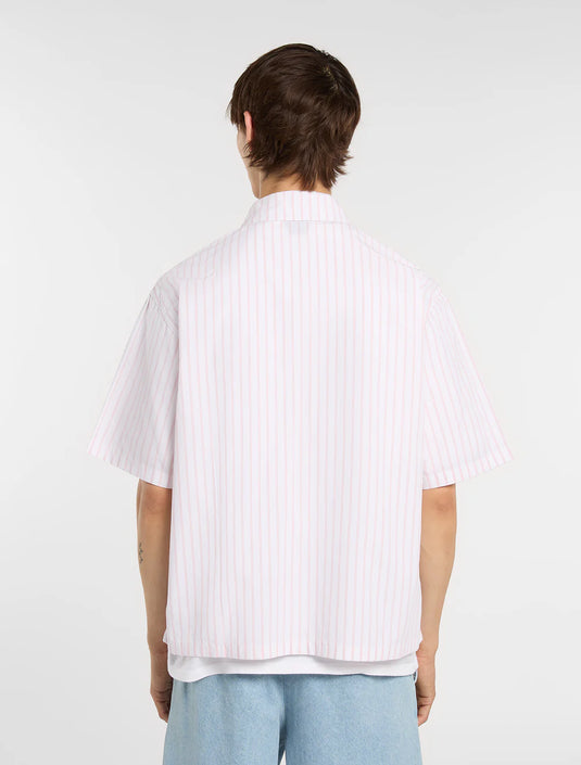Dickies Men's Venedocia Striped Short-Sleeved Shirt White DK0A88GU0WH