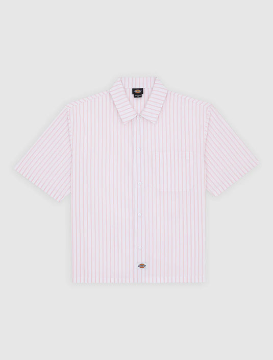 Dickies Men's Venedocia Striped Short-Sleeved Shirt White DK0A88GU0WH