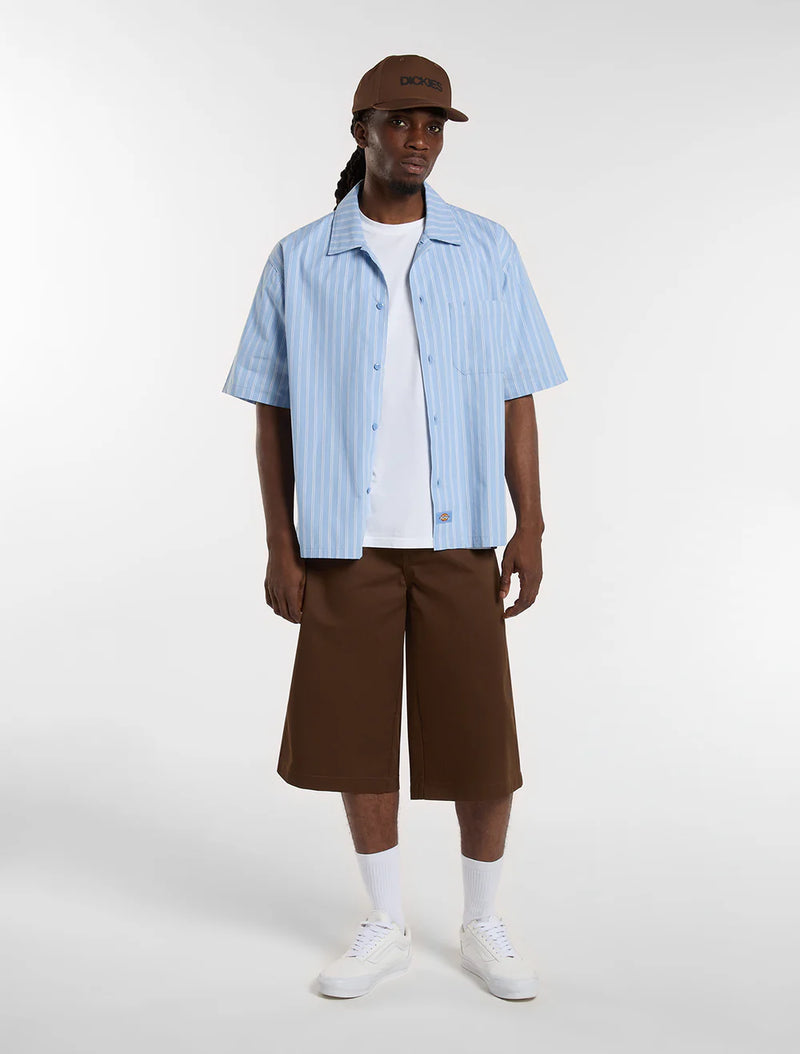 Load image into Gallery viewer, Dickies Men's Venedocia Striped Short-Sleeved Shirt Endless Sky DK0A88GUL39
