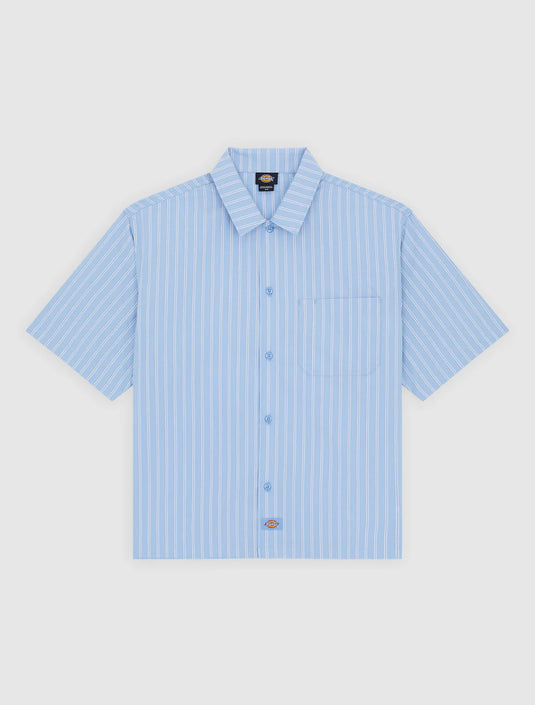 Dickies Men's Venedocia Striped Short-Sleeved Shirt Endless Sky DK0A88GUL39