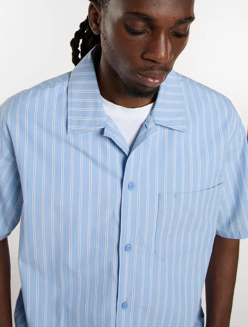 Load image into Gallery viewer, Dickies Men's Venedocia Striped Short-Sleeved Shirt Endless Sky DK0A88GUL39
