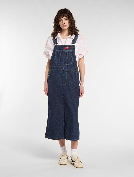 Dickies Women's Denim Bib Dress Dark Indigo DL0A88IP0DD