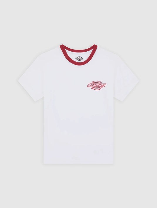 Dickies Women's Plainville Ringer T-Shirt White DK0A88JRWHX1