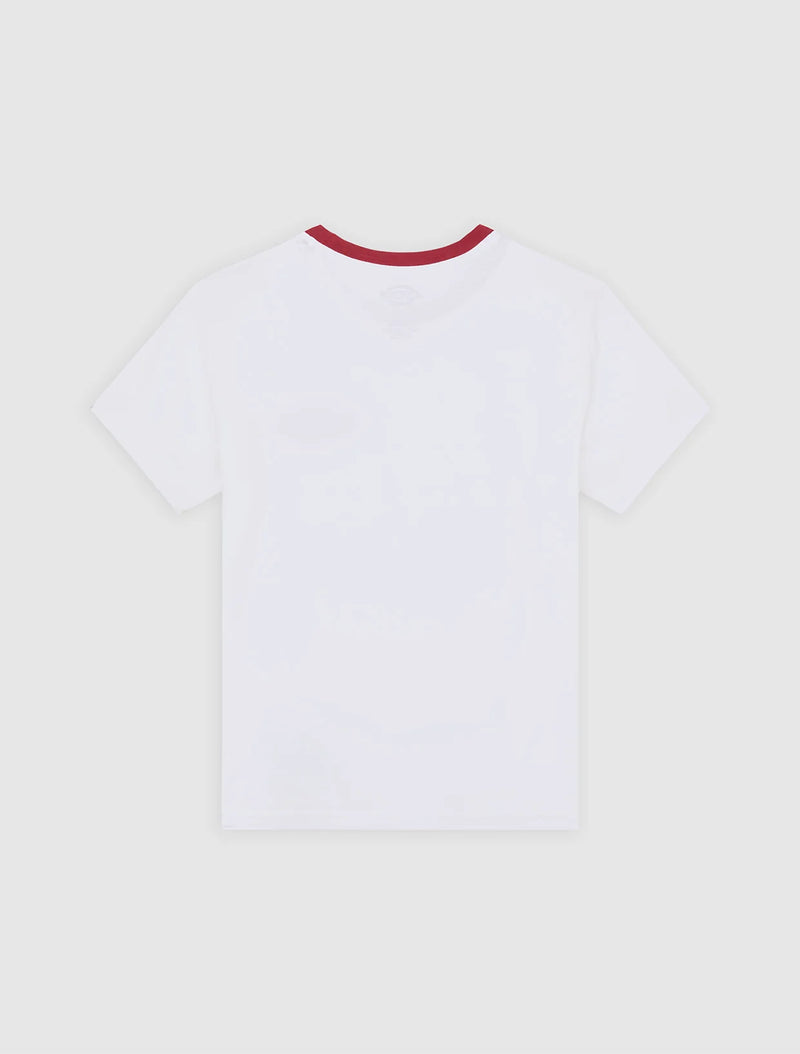 Load image into Gallery viewer, Dickies Women's Plainville Ringer T-Shirt White DK0A88JRWHX1

