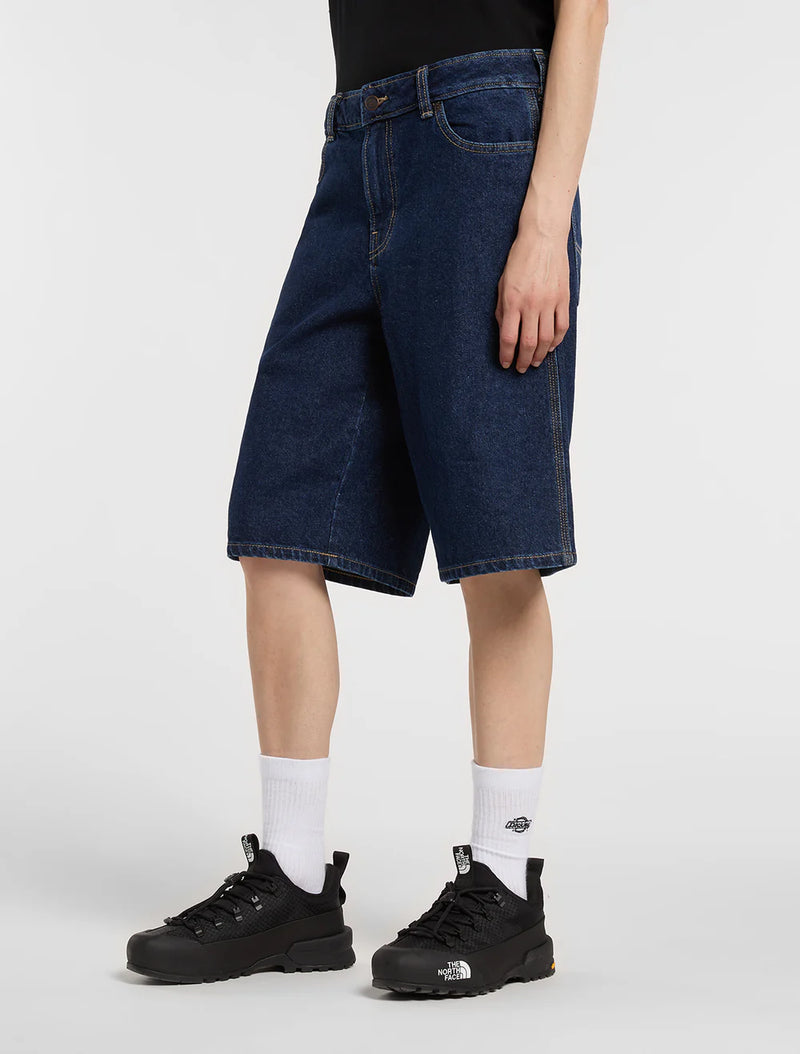 Load image into Gallery viewer, Dickies Women's 957 13-Inch Denim Shorts Dark Indigo DK0A88JS0DD
